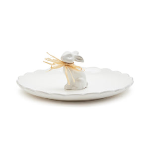 Easter Bunny Scalloped Edge Platter