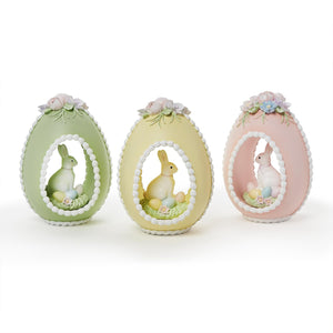 Easter Sugar Egg with Bunny Hand-Painted Decor