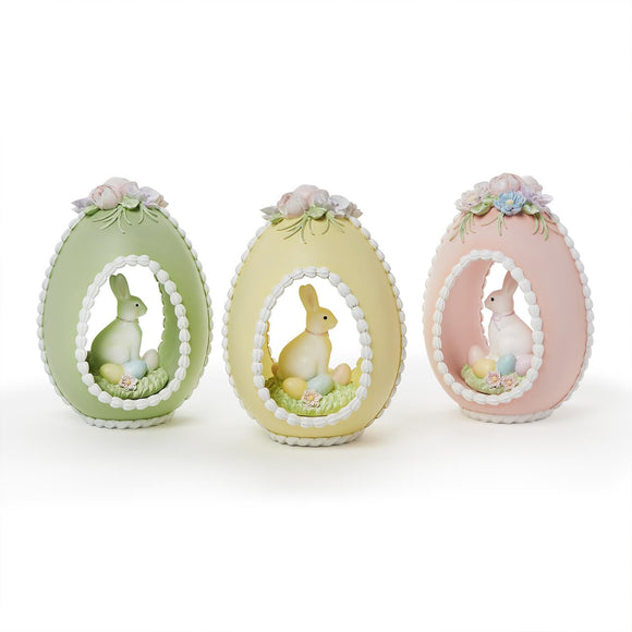 Easter Sugar Egg with Bunny Hand-Painted Decor