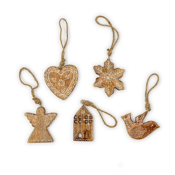 Wooden Decorated Cookie Ornament