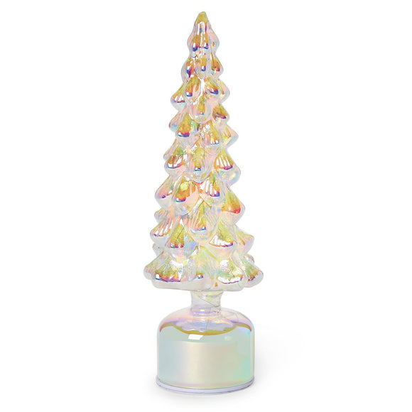Silver Belle Iridescent Light Up Tree with Rotating Base