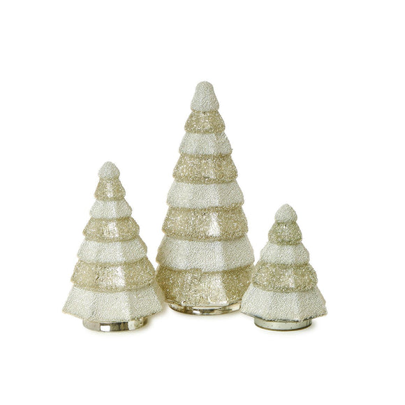 White Christmas Beaded Trees