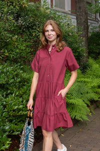 Ruby Wine Val Mini Dress