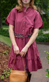 Ruby Wine Val Mini Dress