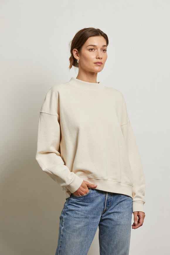 Blake - French Terry Crew Neck Sweatshirt Sugar