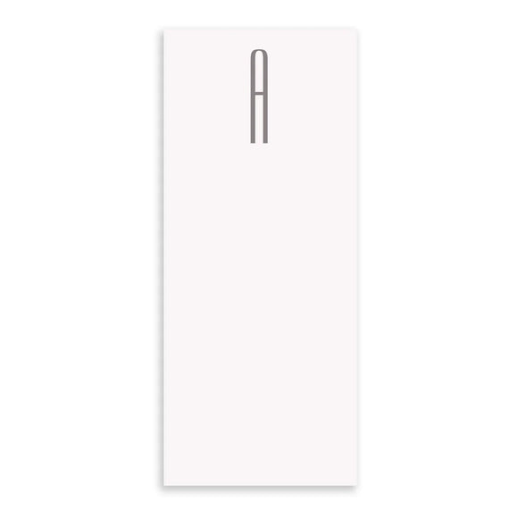Buck Initial Vertical Notepad with Silver Foil