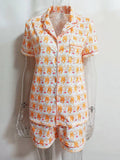 Monkey Print Shirt and Shorts Set: GREEN / L