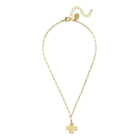Mini Cross Paperclip Necklace