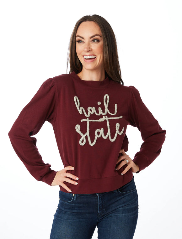 Hail State Glitter Script Long Sleeve