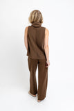 Chocolate Scuba Mockneck Sleeveless Top