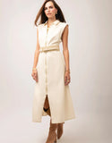 Antique White Lainey Denim Dress
