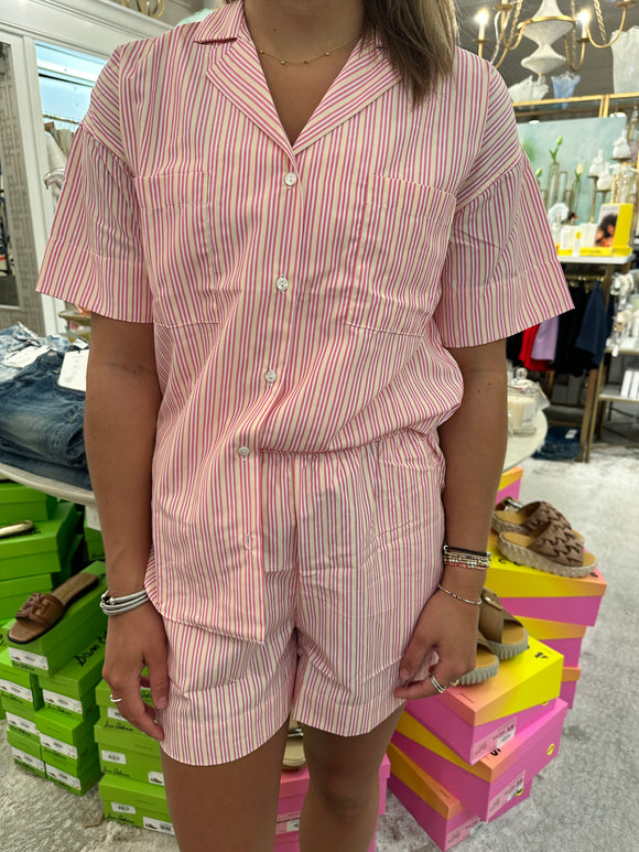 Stripe Poplin Pocket Short