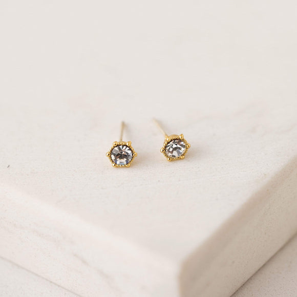 Astrid Stud Earrings, Clear