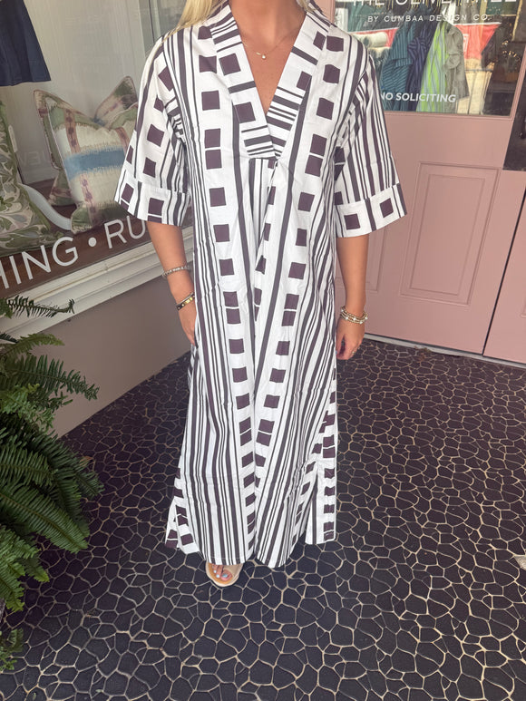 Maroon Block Henriette Caftan
