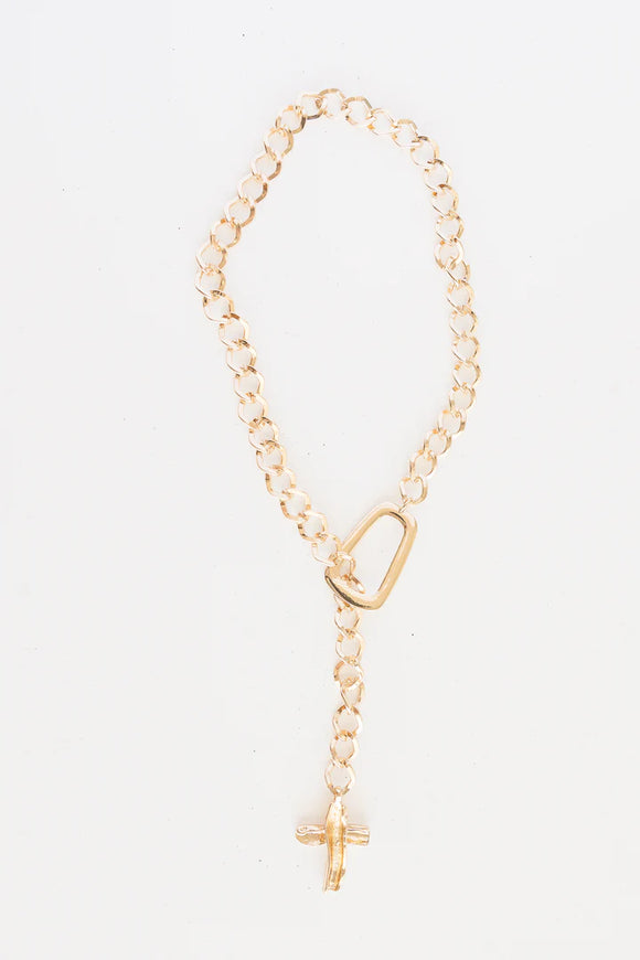 Blessing - Chunky chain with cross adjustable