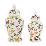 Butterfly Garden Covered Temple Jar