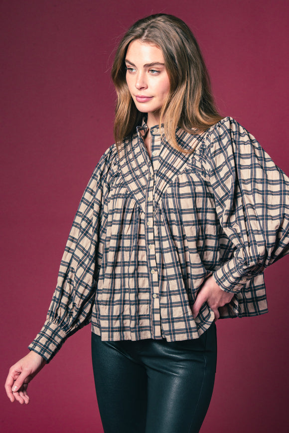 Plaid Shiv Ruffled Shirt
