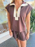 Brown and Cream Shorts