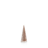 Clear Glass Decorative Tree w/Champagne Glitter