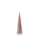 Clear Glass Decorative Tree w/Champagne Glitter