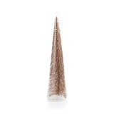 Clear Glass Decorative Tree w/Champagne Glitter