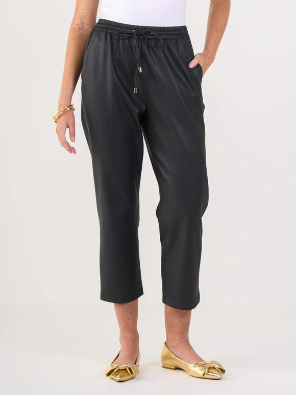 Black Vegan Leather Joy Jogger