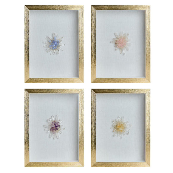 Crystal Cluster Flower Shadow Box Wall Art