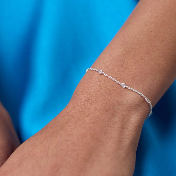 Silver Celeste Delicate Bracelet- Cubic Zirconia