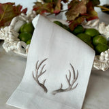 White Antlers Linen Towel
