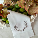 White Antlers Linen Towel