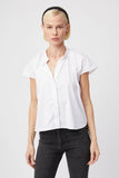 White Flutter Shoulder Shirt