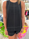 Black Stitched Tank