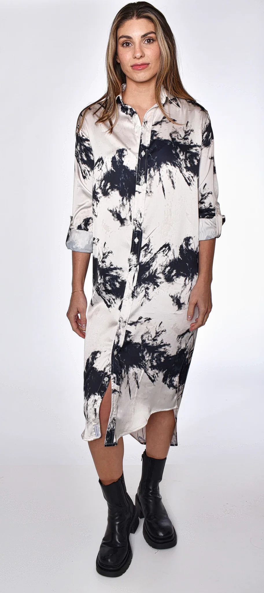 Black Tie Dye Midi Dress Black Tie Dye Midi Dress