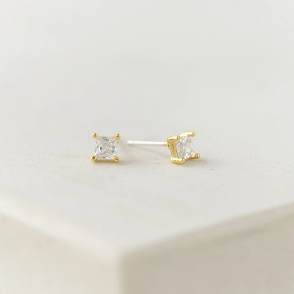 Diamond Crystal Fete Stud Earrings, Gold