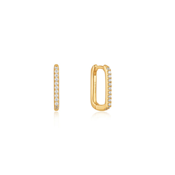 Zoom Gold Glam Oval Hoop Earrings