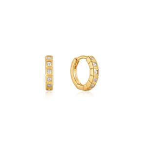 Gold Glam Huggie Hoop Earring