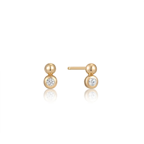 Gold Orb Sparkle Stud Earring