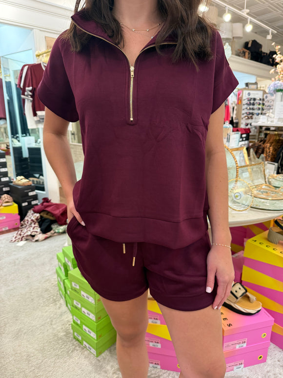 Burgundy Shorts Style:P28532