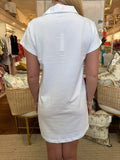 White Textured Terry Tunic Dress