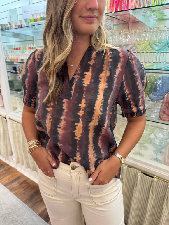 Tie Dye V-Neck Top
