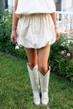 Oatmeal Poplin Bubble Skirt