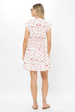 Ellsworth Red Smocked Waist Roll Sleeve