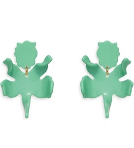 Sea Glass Small Paper Lily Earrings