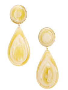 Bone Large Dome Teardrop Earrings