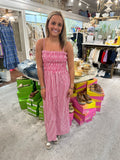 Mabel Dress- Pink/White