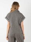 Poppy Pullover - Black Tonal Monogram
