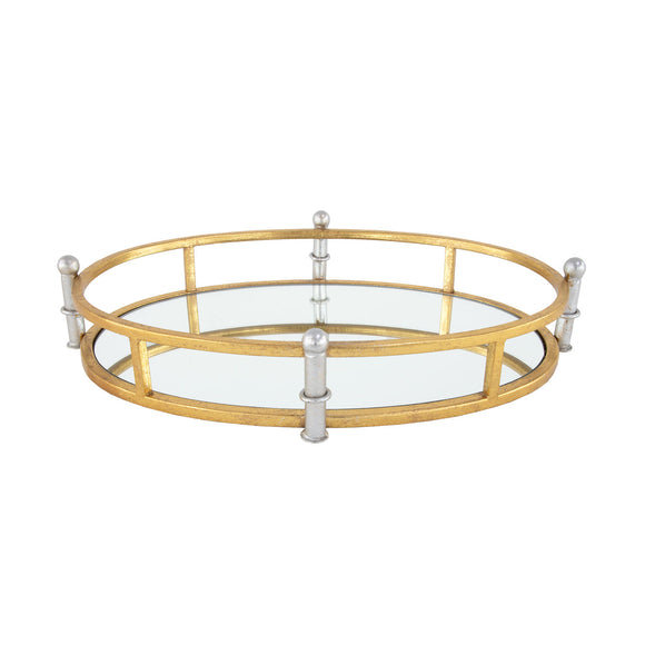 FXT102 Gold and Silver Oval Tray