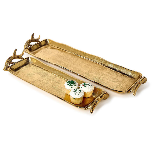 Gold Stag Antler Serving Tray
