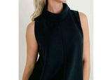Black Scuba Mock Sleeveless Mock Top