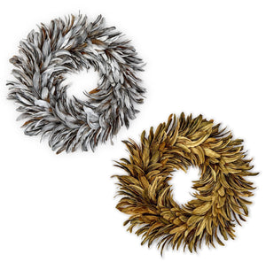 Shimmering Plumage Hand-Crafted Feather Holiday Wreath